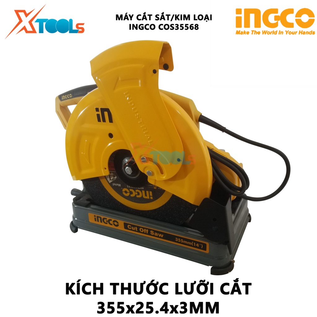 Máy cắt sắt, kim loại INGCO COS35568 | máy cắt sắt bàn 2400 W, Tốc độ không tải 3900 v/p, 355x25.4x3mm, Kèm theo 1 lưỡi