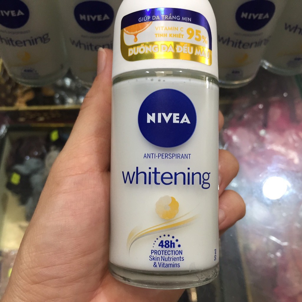 Lăn khử mùi Nivea trắng mịn tự nhiên 50ml( màu vàng)