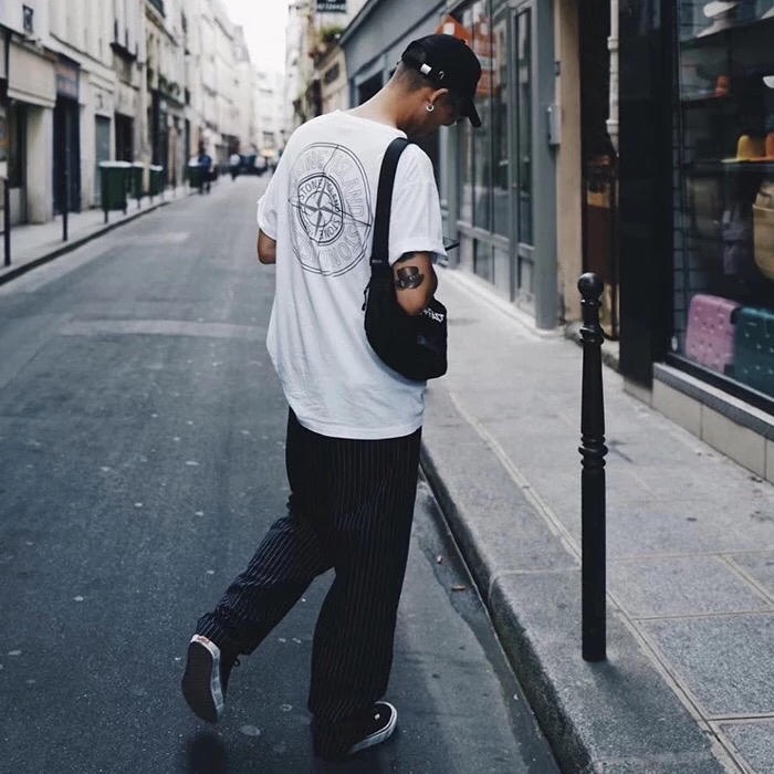 Áo Thun Tay Ngắn Cổ Tròn In logo Stone ISLAND Cá Tính Hợp Thời Trang