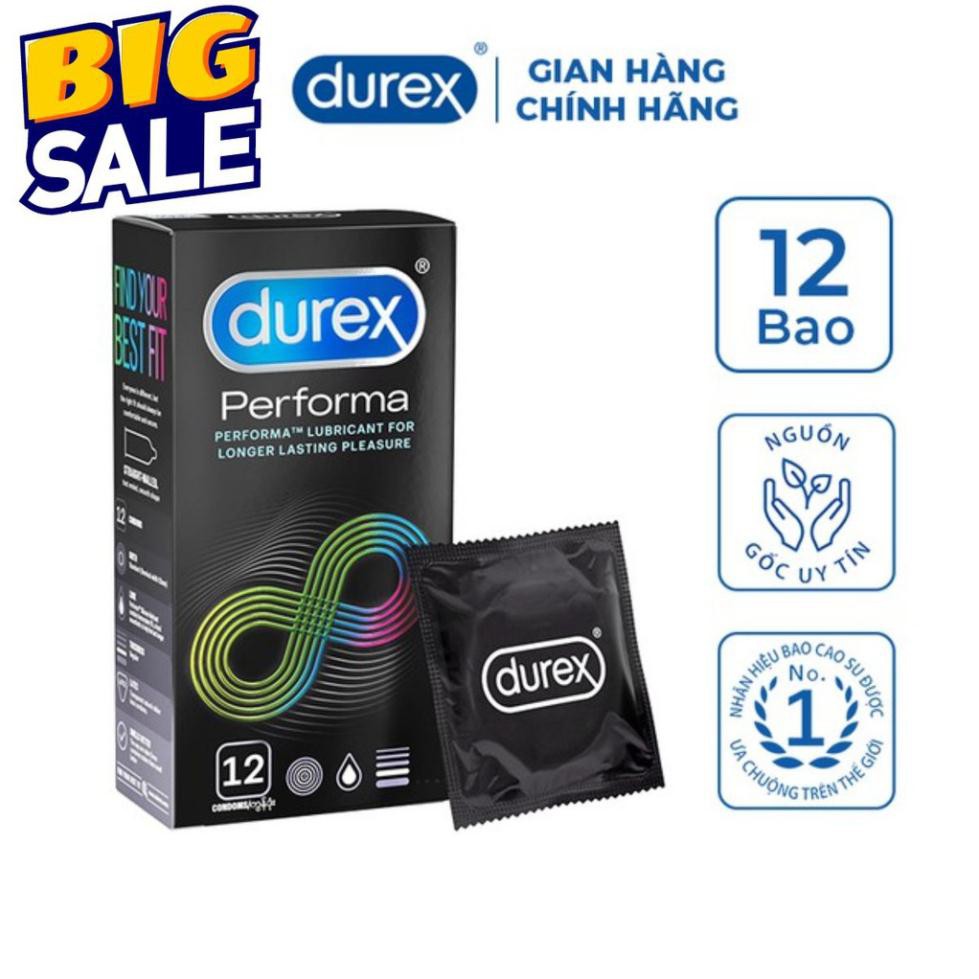 [SHOP MỚI BÁN GIÁ GỐC][CHÍNH HÃNG] [TRỊ XUẤT TINH SỚM] Bao cao su DUREX PERFORMA  kéo dài thời gian quan hệ