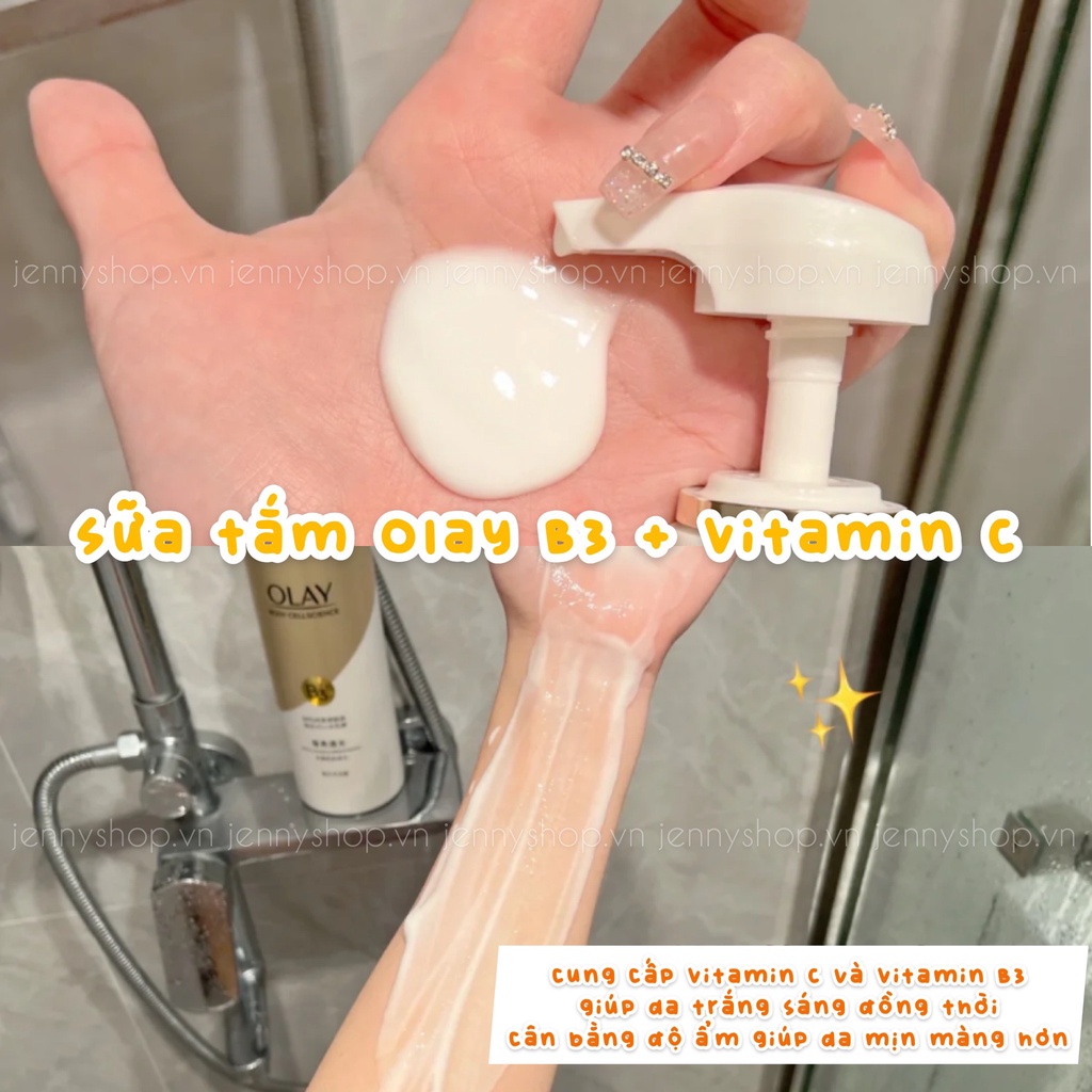 Sữa Tắm Dưỡng Trắng Mờ Thâm Nám Olay B3 Creme Body Wash 500ml