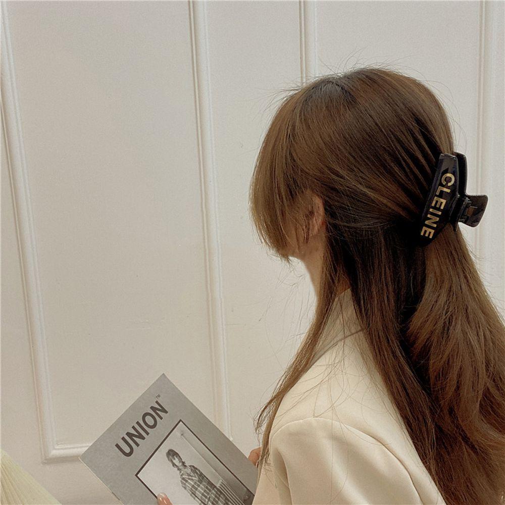 Kẹp Tóc Đuôi Ngựa Bằng Nhựa Họa Tiết Chữ Phong Cách Vintage Thanh Lịch VANES1 Dành Cho Bạn Nữ