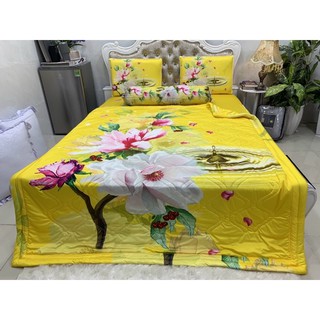 Drap thun lạnh 5D cao cấp mẫu hoa