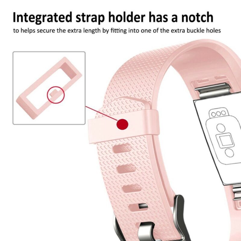 Dây Đeo Thay Thế Chất Liệu Silicon Thiết Kế Sọc Gân Nổi Cho Fitbit Charge 2