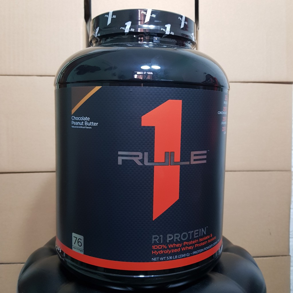 Rule 1 Protein Whey Protein Thủy Phân Cao Cấp - R1 Protein Hộp 5lbs (2.3kg) 76 lần dùng - Whey Rule1 có tem Chính Hãng