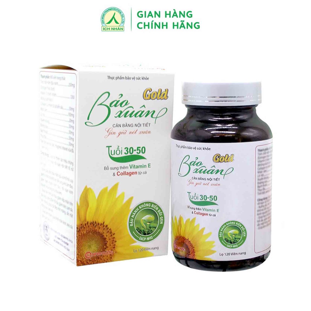 Viên uống nội tiết tố nữ Bảo Xuân Gold Dạng Lọ dành cho phụ nữ tuổi 3050 làm đẹp