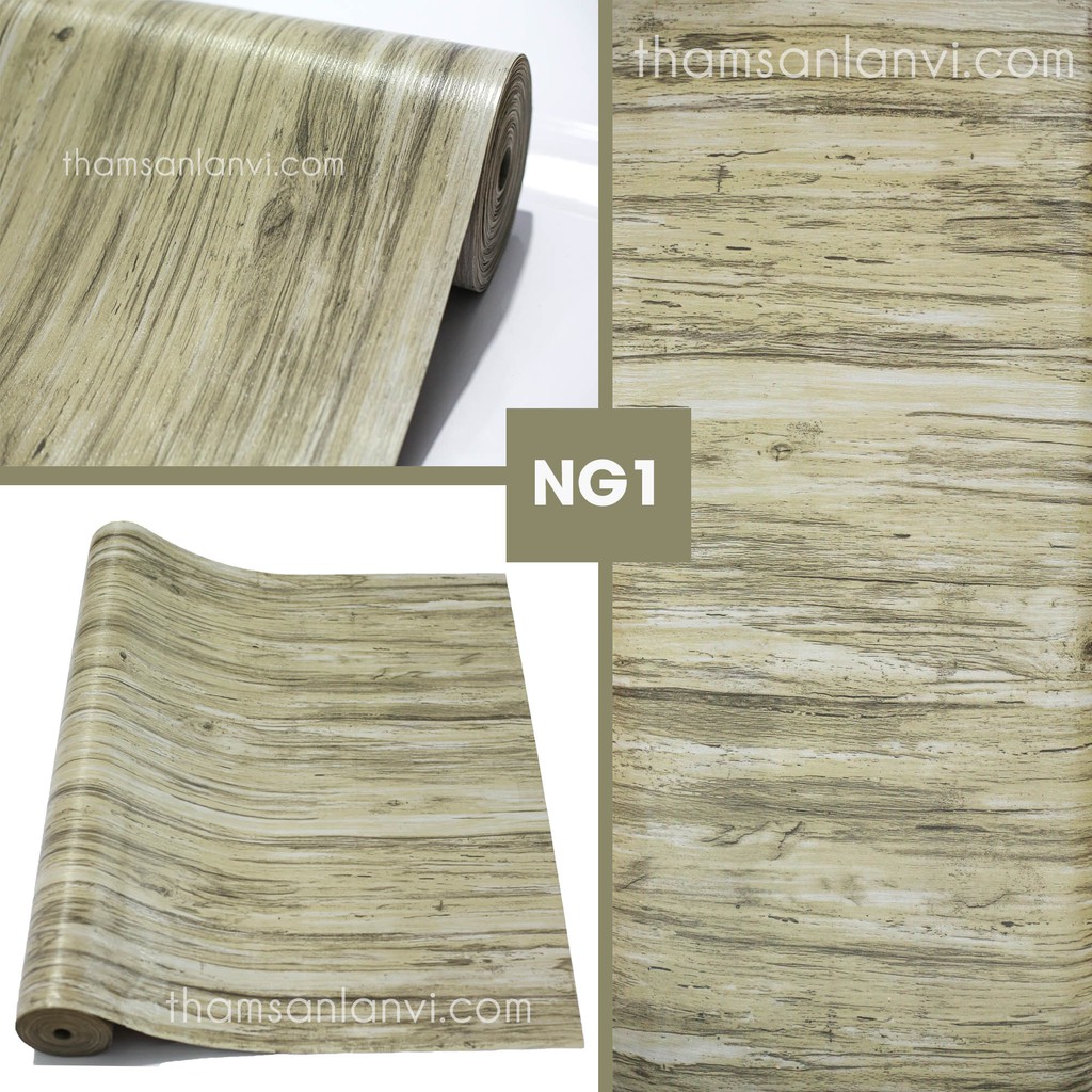 Thảm simili lót sàn thảm trải phòng giả vân gỗ PVC Nhám khồ rộng 1m