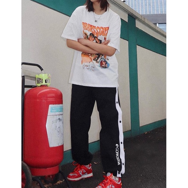 Áo thun tay ngắn dáng rộng in họa tiết chân dung phong cách hip hop thời trang đường phố cá tính