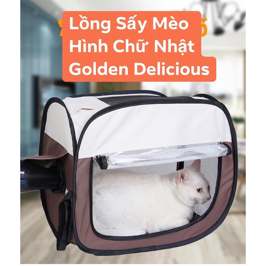 Lồng Tắm Sấy Chuyên Dụng Cho Chó Mèo - 2 Vị Trí Cắm Máy Sấy - Hình Vuông - Hình Chữ Nhật - Kích Thước Lớn Rộng Thoải Mái