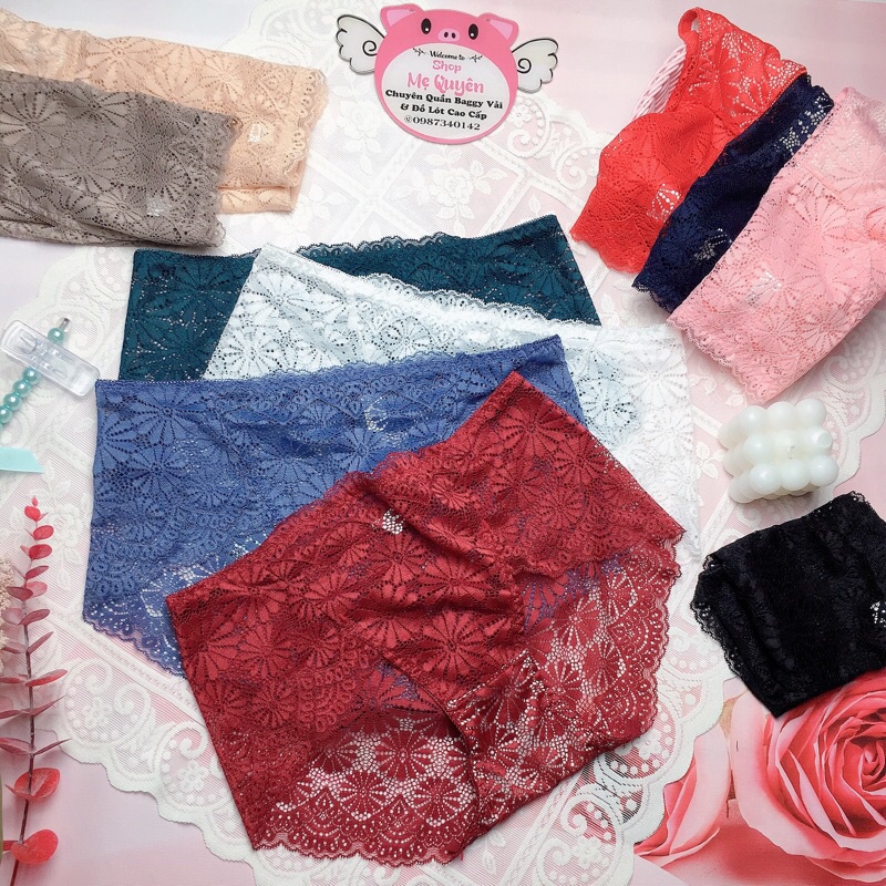 Quần lót nữ ren đùi hoa cúc sexy, không viền cạp cao ôm bụng nâng mông chất ren mềm mướt cho nàng thoải mái cả ngày