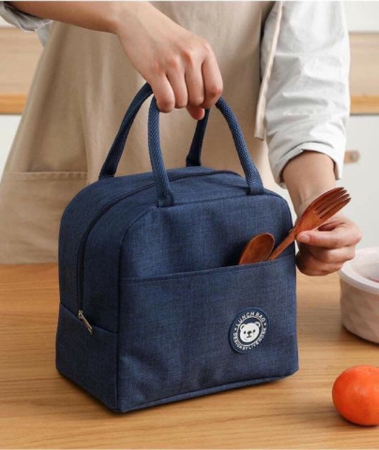 Set Túi giữ nhiệt,Giữ Lạnh LUNCH BAG cao cấp chống thấm+ 2 đá nhựa sóng