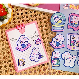 Sticker cute thỏ dễ thương Fluffy Rabbit
