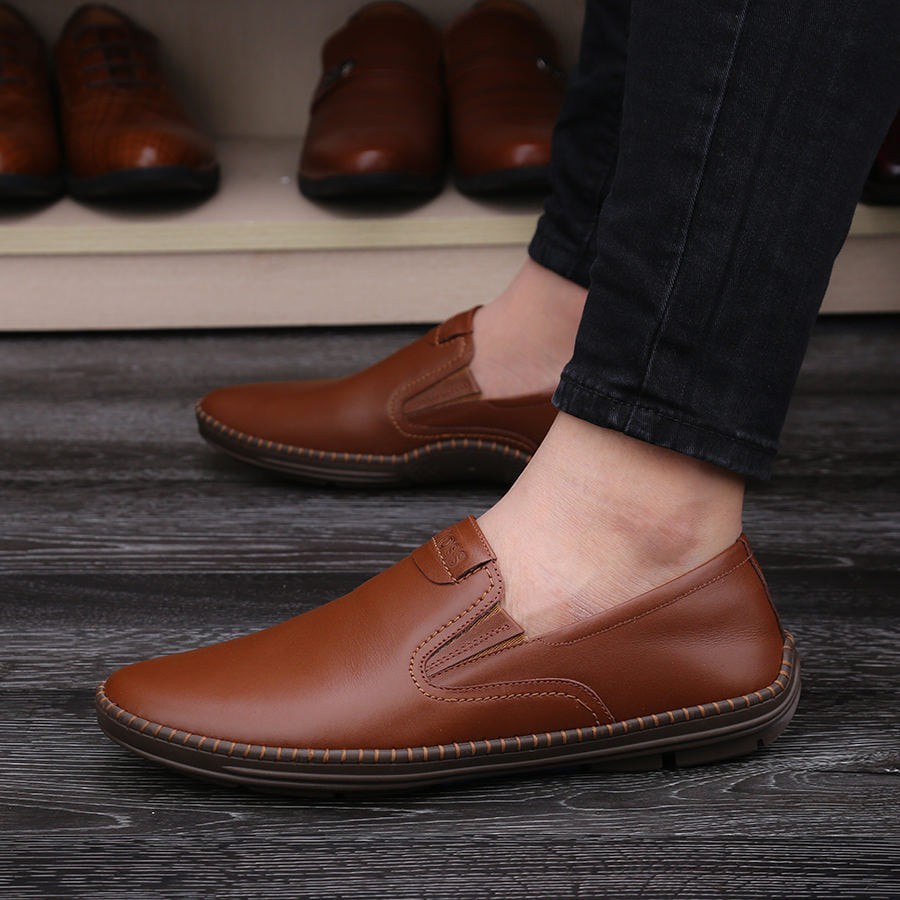 Giày lười nam da bò thật ISHOESVN IS413