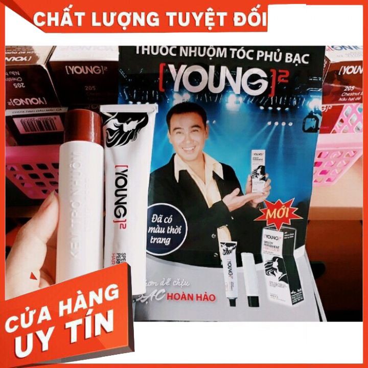 kem nhuộm PHỦ TÓC  BẠC HOÀN HẢO YOUNG 60 ML PHỦ BẠC 100%an toàn cho mọi loại da không kích da