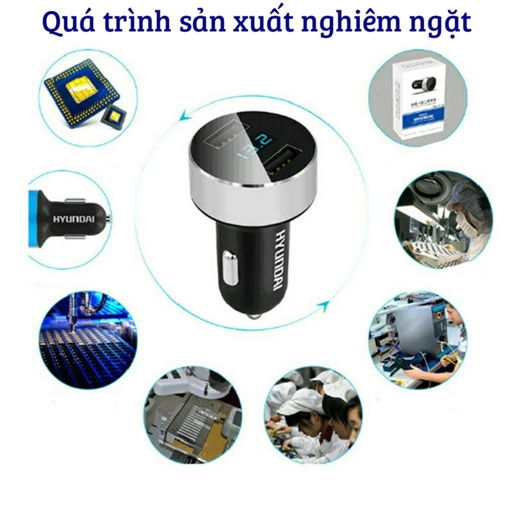 Tẩu sạc nhanh⚡️HÀNG CHÍNH HÃNG⚡️ Huydai - Hy 36C, tẩu sạc ô tô, xe hơi tích hợp hai cổng