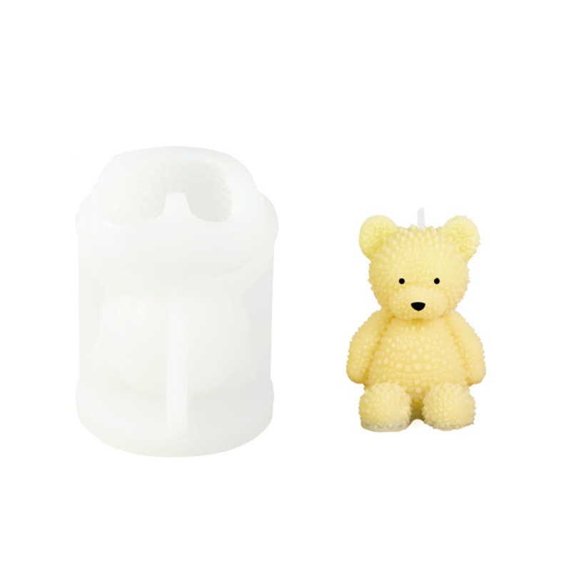 Khuôn Silicone Làm Nến Xà Phòng Hình Gấu Trang Trí Bàn Làm Việc
