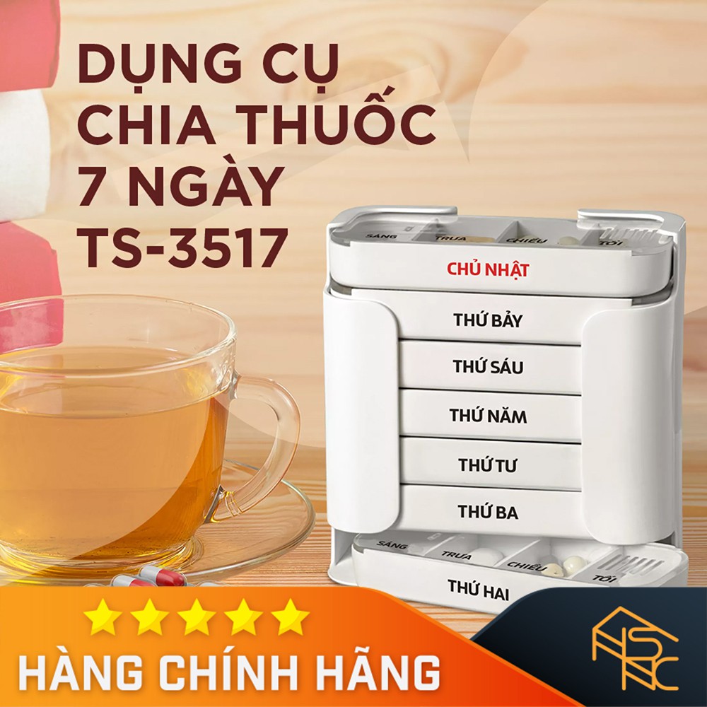 Hộp chia thuốc 7 ngày, 4 buổi 1 ngày - Đài Loan - TS5317