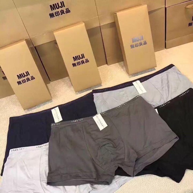 1 hộp 5 quần lót nam MUJI xuất nhật(đùi boxer + tam giác) hàng loại 1