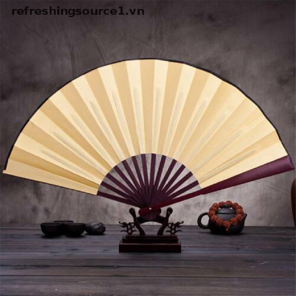 Quạt Xếp Vải Lụa Trơn Kiểu Trung Hoa Dễ Thương