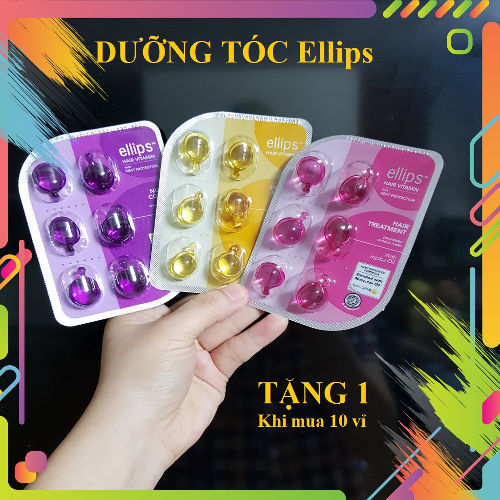 Serum dầu cá Ellips, viên dưỡng tóc Ellips Hairs Vitamin vỉ 6 viên phục hồi tóc, giữ màu tóc, làm tóc bồng bềnh óng mượt