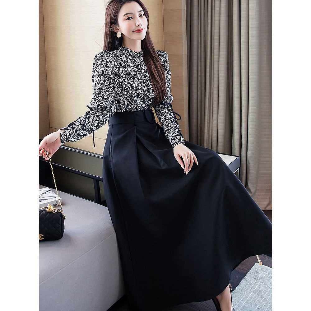 Chân Váy Chữ a Dài Lưng Cao Thời Trang Xuân Thu Thu Đông Phong Cách Retro Mới Cho Nữ