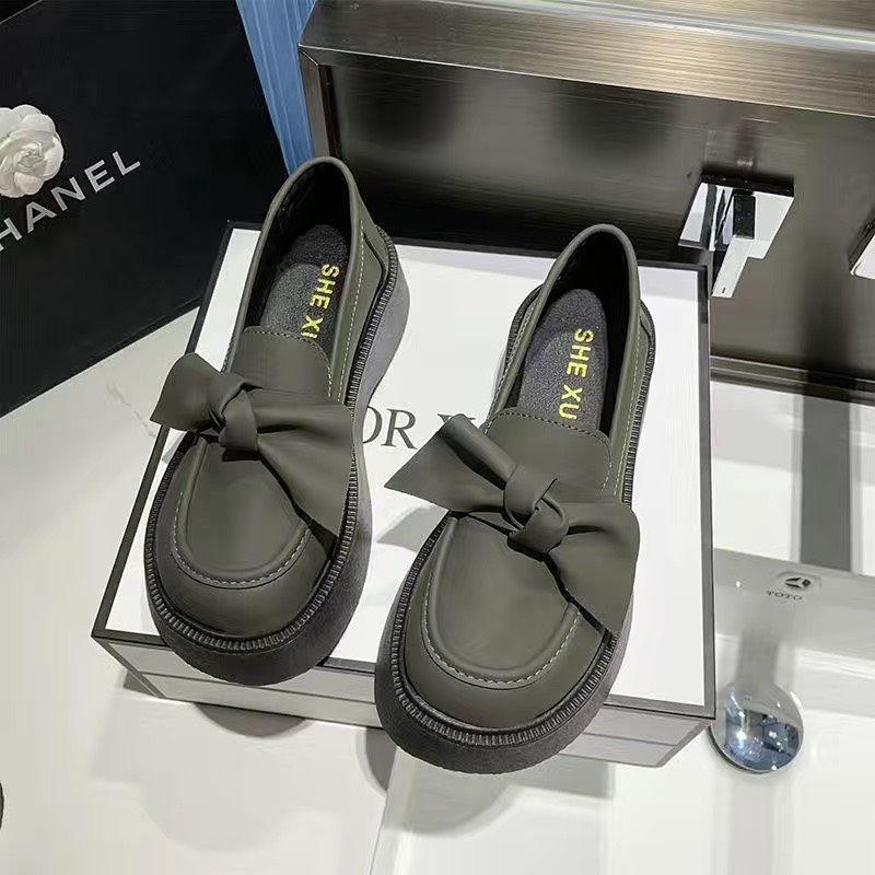 Giày Oxford 2023 Có Nơ Đế Xốp Bánh Mì Phong Cách Anh