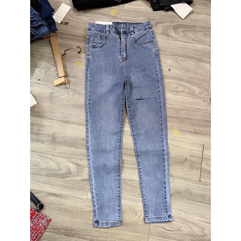 QUẦN JEANS CẠP CAO RÁCH ĐÙI (2 màu) [fs50k]