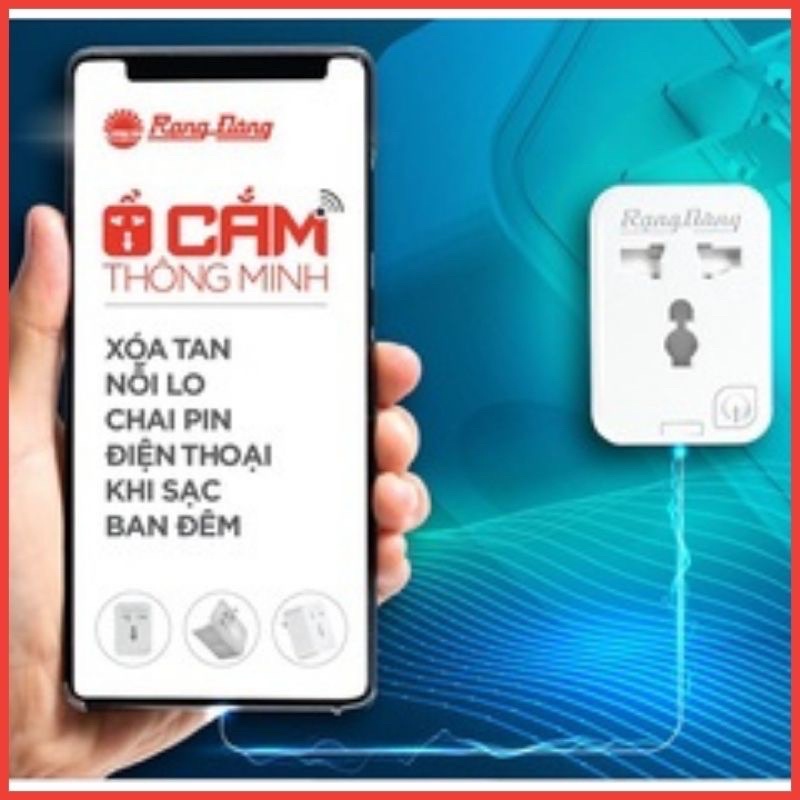 Ổ cắm wifi đơn Model: OC.01.WF 16A Rạng Đông