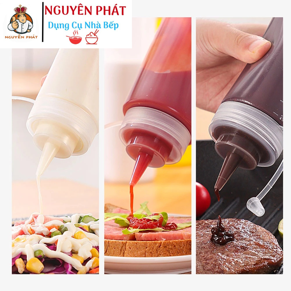Bình nhựa đựng tương ớt tương cà, nước sốt - Chai Lọ đựng nước chấm nhiều màu có vạch chia - Dụng Cụ Pha Chế Đà Nẵng