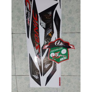 Tem xe sonic , tem rời cao cấp dán xe đen , xe đỏ