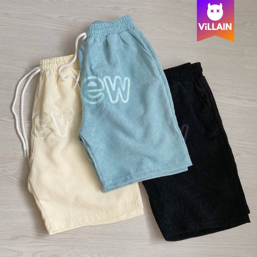 Quần Short, Quần Đùi Ngắn Chất Nhung Gân Kiểu Chữ DREW Siêu Hot Trẻ Trung Cho Nam Nữ Unisex - Villain Shop