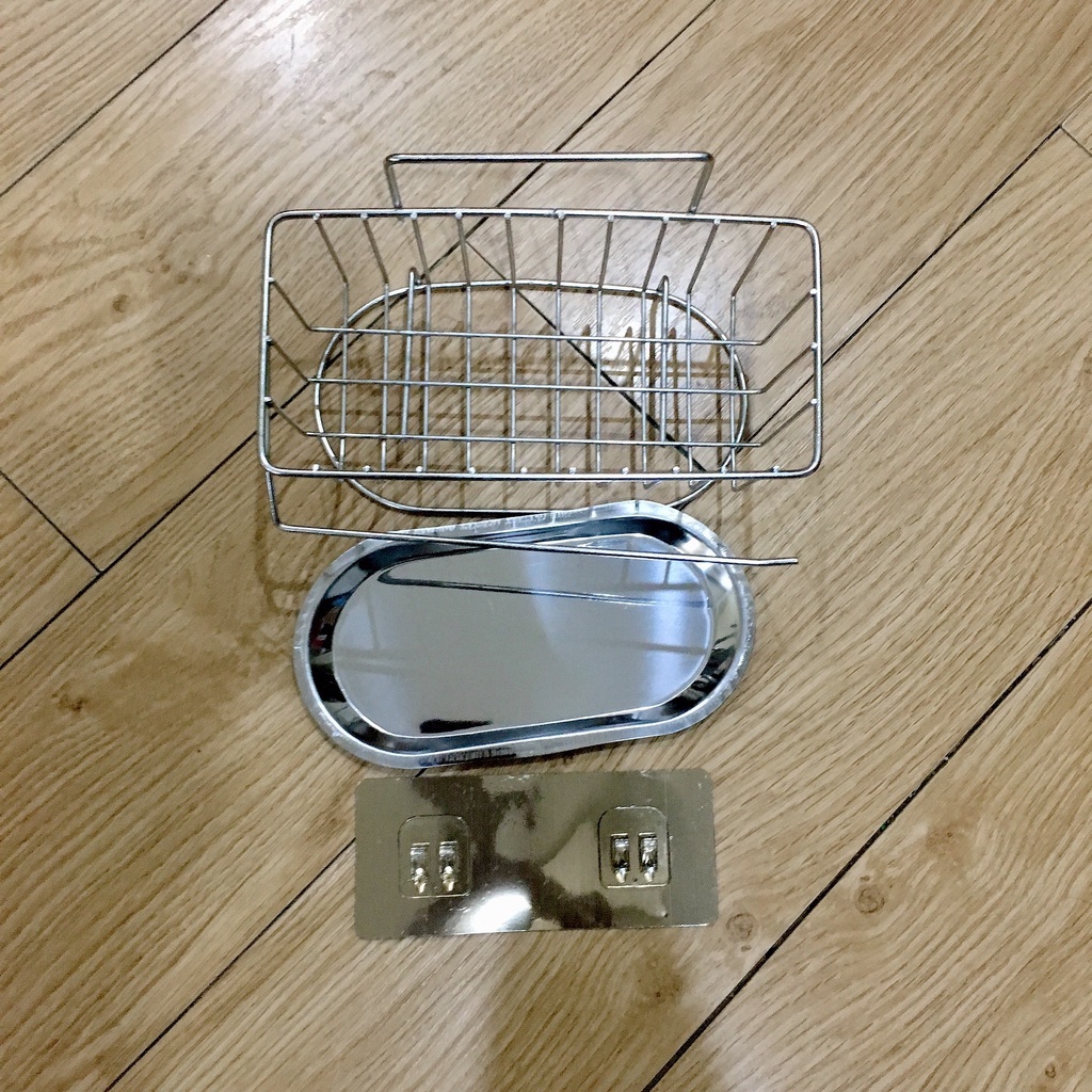 Giá Inox Để Rẻ Rửa Bát Có Khay Hứng Nước, Treo Khăn Dán Tường Tiện Lợi MP02