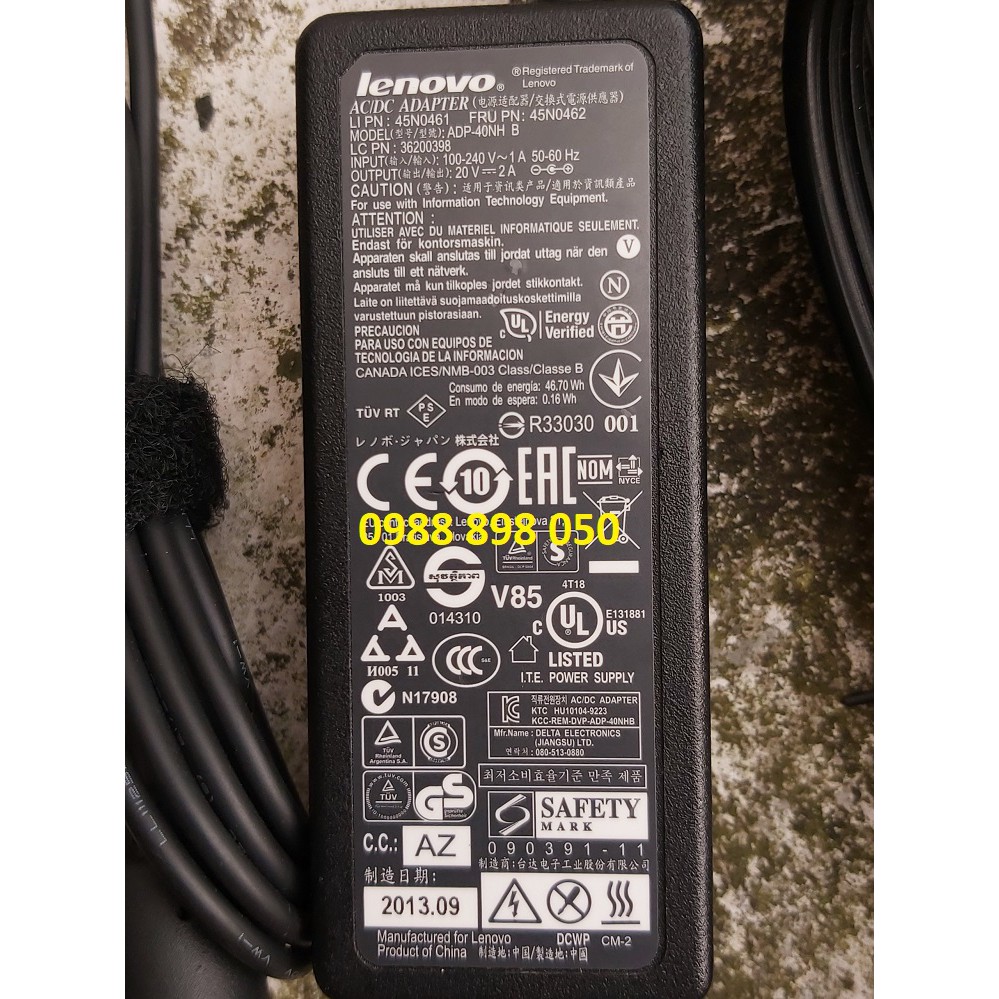 Sạc laptop Lenovo 20V 2A chính hãng