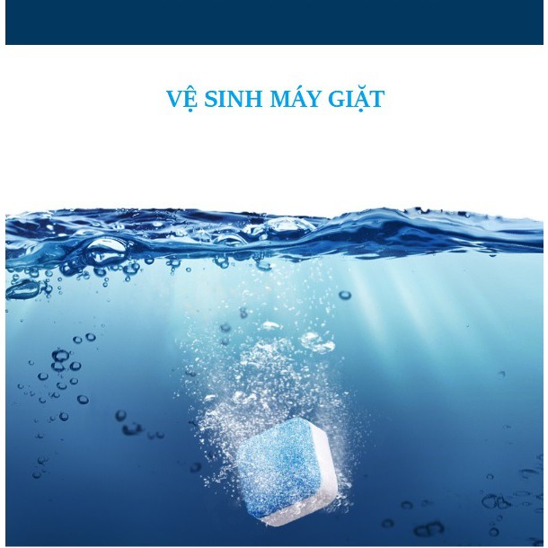 Hộp 12 Viên Tẩy Vệ Sinh Lồng Máy Giặt, Sủi sạch vi khuẩn, Tẩy Sạch Cặn Bẩn Lồng Giặt