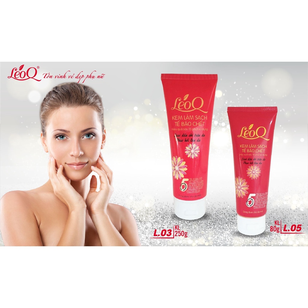 Gel tẩy tế bào chết trắng da mặt và body toàn thân LeoQ 80g
