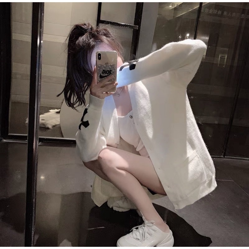 Áo cardigan len thêu Chrome Heart