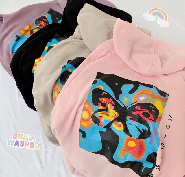Áo khoác hoodie nỉ dây kéo form rộng BƯỚM Ulzzang (ẢNH THẬT) | BigBuy360 - bigbuy360.vn