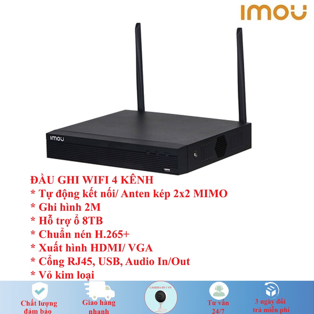Đầu Ghi Hình IMOU 4-8 Kênh Wifi NVR 1104HS-W-S2 - NVR 1108HS-W-S2 Bảo Hành Chính Hãng Dahua 24 Tháng
