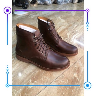 Giày Bốt cao cổ Nam Da bò Cao Cấp Boot tăng chiều cao nam Les Hommes