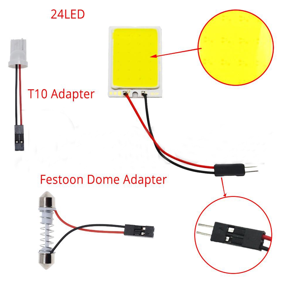 1 Bóng Đèn Led C5W C10W 24 36 48 COB Ánh Sáng Trắng Dành Cho Ô Tô