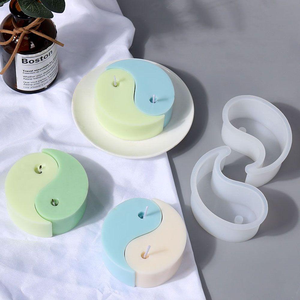 Khuôn Làm Nến Đất Sét Resin Thủ Công Hình Âm Dương Sáng Tạo DIY