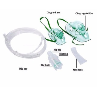 Bộ mask xông mũi họng trẻ em và người lớn dành cho máy xông