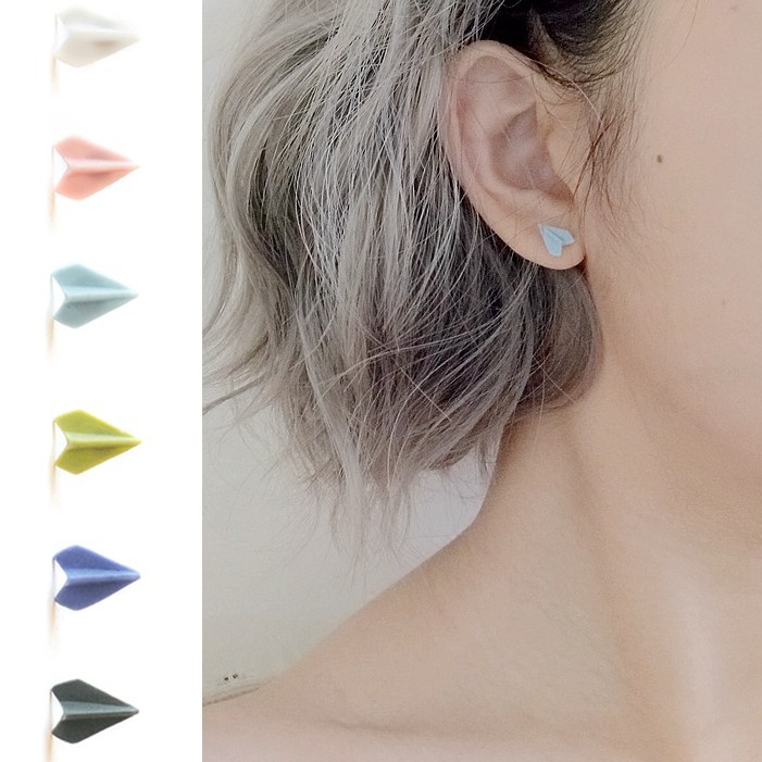 Bông Tai Hình Máy Bay Bằng Sứ Độc Đáo A14 Phong Cách Hàn Quốc Sành Điệu