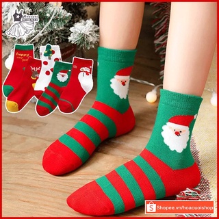 Tất noel trẻ em cho bé gái 1-12 tuổi vớ giáng sinh cao cổ cho bé | HC62