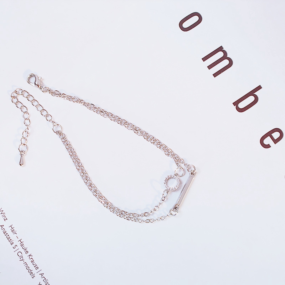 Vòng tay mạ bạc 2 lớp phong cách Hàn Quốc cho nữ