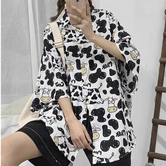 Sơ mi 3D tay lửng bò sữa in full toàn thân unisex cryaotic10