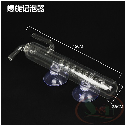 Đếm giọt co2 thủy tinh ống thẳng, xoắn ốc bubble counter bể thủy sinh