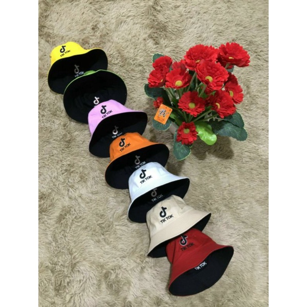 ,  mũ, nón bo bucket nam nữ 2 mặt, in hình Tik Tok