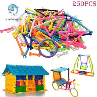 Set 250 que nhựa đồ chơi xếp hình cho bé