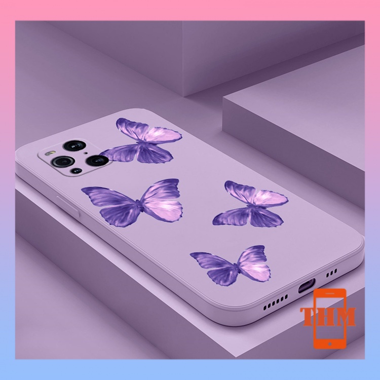 Ốp Điện Thoại Cạnh Vuông Họa Tiết Bướm Tím Cho iphone 6/6plus/6s/6splus/7/7plus/8/8plus/x/xr/xs/11/12/13/pro/max/plus/promax-3069